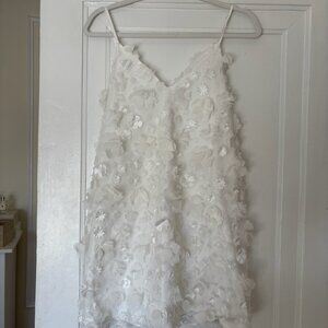 STORIA White 3D Floral Mini Dress – Size Small